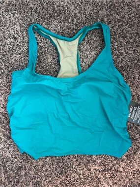 Swimsuits For All Turquoise Racerback Bikini Top